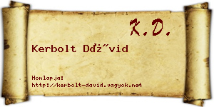Kerbolt Dávid névjegykártya