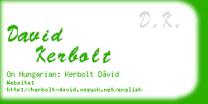 david kerbolt business card